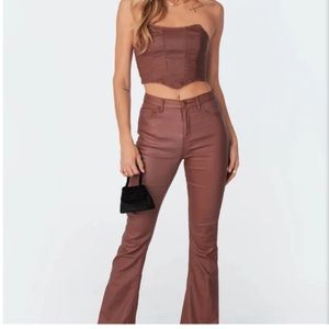 Edikted Luna Fuax Leather pant and matching top